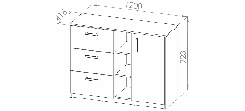 Komoda - FINI 06 rozměry